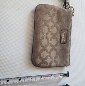 Coach tan wristlet